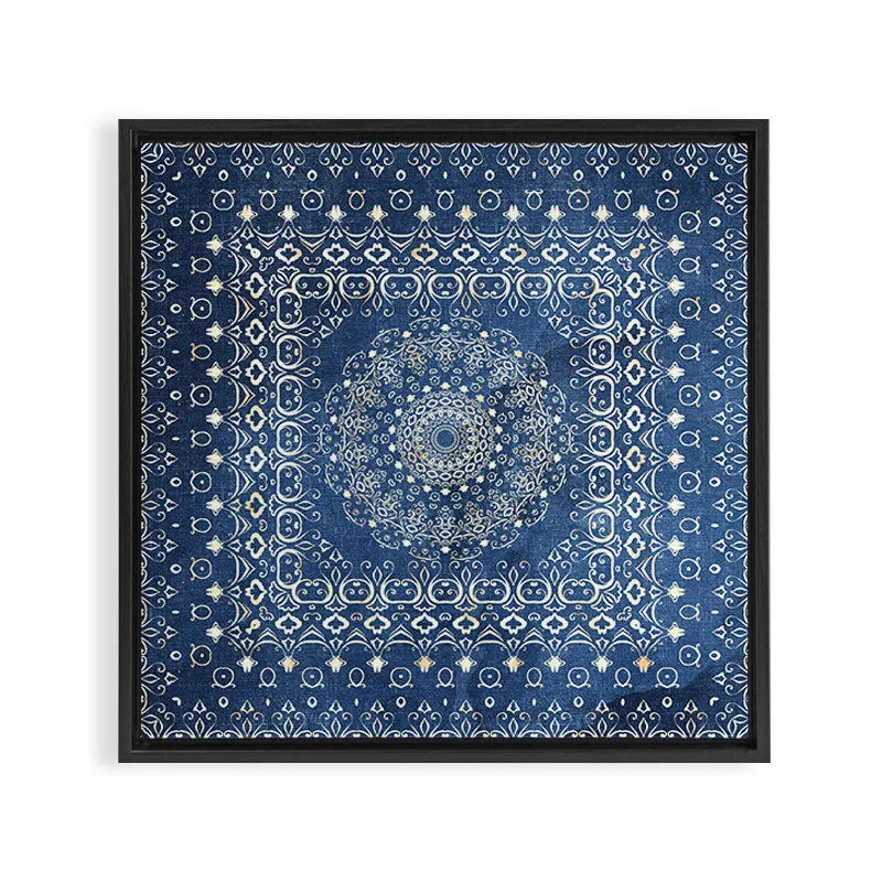 Society6 Old Bookshop Magic Mandala in Blue toile encadrée