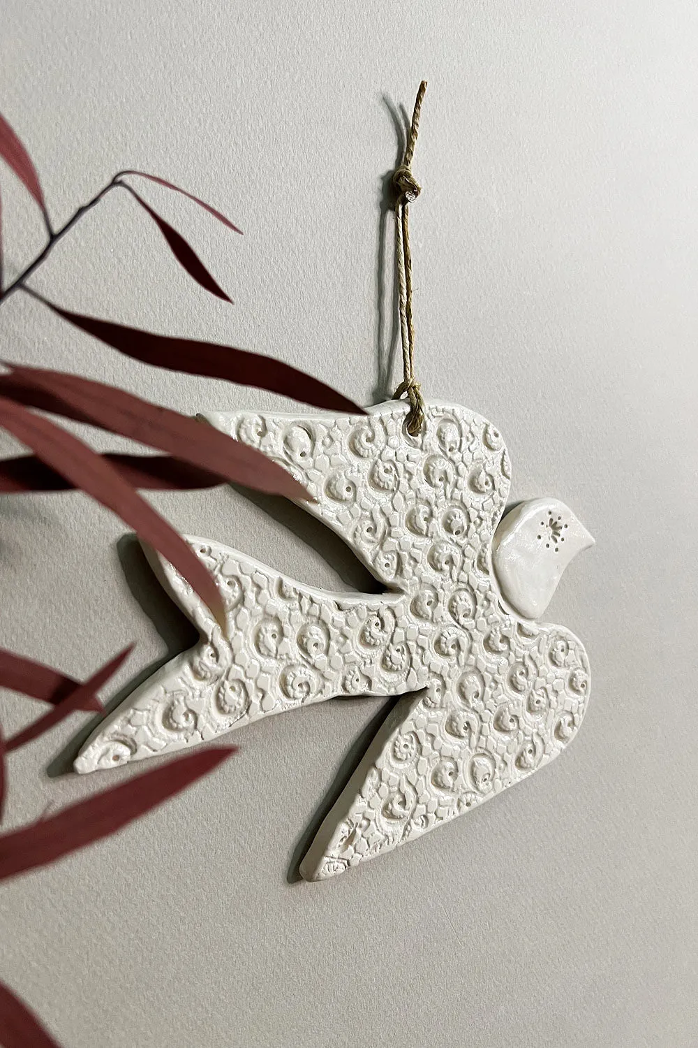 Biankaléone Hirondelle à tête blanche toile encadrée 12x17 cm