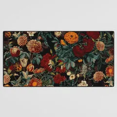 Society6 Exotic Garden Night XXI tapis de bureau fleurs nuit