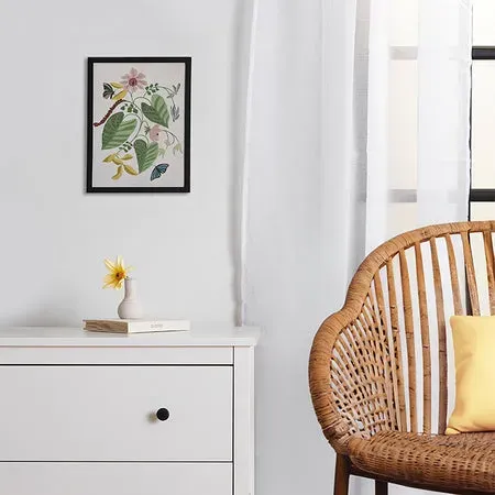 Society6 Butterflies Botanicals affiche encadrée aquarelle