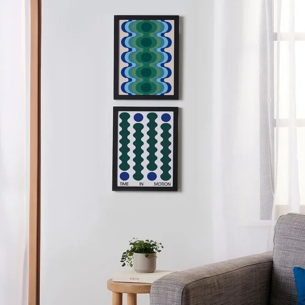 Society6 Retro Motion Set affiche encadrée géométrique