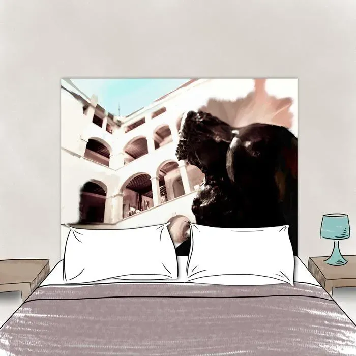 Mademoiselle Tiss Pensées tête de lit tissu fleurs