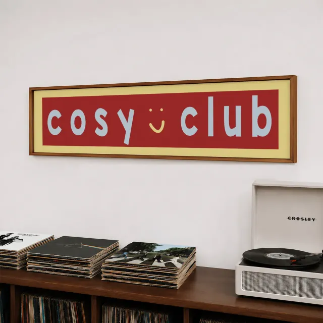 Maddison Ball Cosy Club affiche encadrée 60x12 cm panoramique